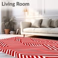 thumbnail image 2 of ODIKA 2'x3' Machine Washable Non-Slip Area Rug, Whimsical Cane Striped Celebration Floor Decoration High Traffic Rug with Pad, Red, 654950, 2 of 8