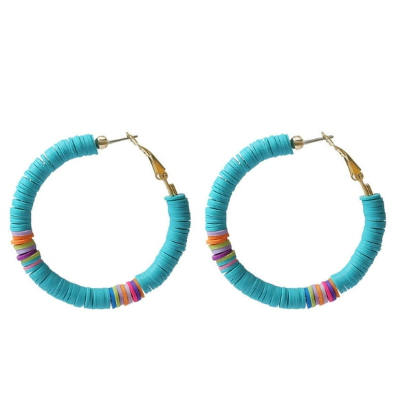 Geometric Clay Earrings Ear Drop Disc Earrings Soft Clay Earrings Dangle Earrings Chic Ear Accessory Miss