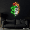 thumbnail image 4 of Craftnamesign Floral Skull Neon Sign, Skull LED Sign, Skull Wall Art, 4 of 4