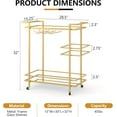 thumbnail image 2 of RiteSune Bar Carts for The Home, Gold Bar Cart with 3 Tier Glass Shelves, Home Bar Serving Carts with Wheels, Wine Cart with Wine Holders for Kitchen, Party (28.5" D x 15" W x 32" H), 2 of 14