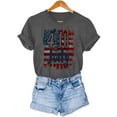 thumbnail image 2 of 4th of July Women's Tank Tops Deals American Flag Shirts for Women 4th of July T-Shirt Flag Printed Patriotic Shirt Summer Crew Neck Short Graphic Tees Tops New Gray L, 2 of 7