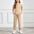 thumbnail image 2 of WELOIJEVBE Girls Summer Clothes Sets Casual Short Sleeve T-Shirt and Pants for Child Girls Girls Size Clothes 6-7 Years, 2 of 6