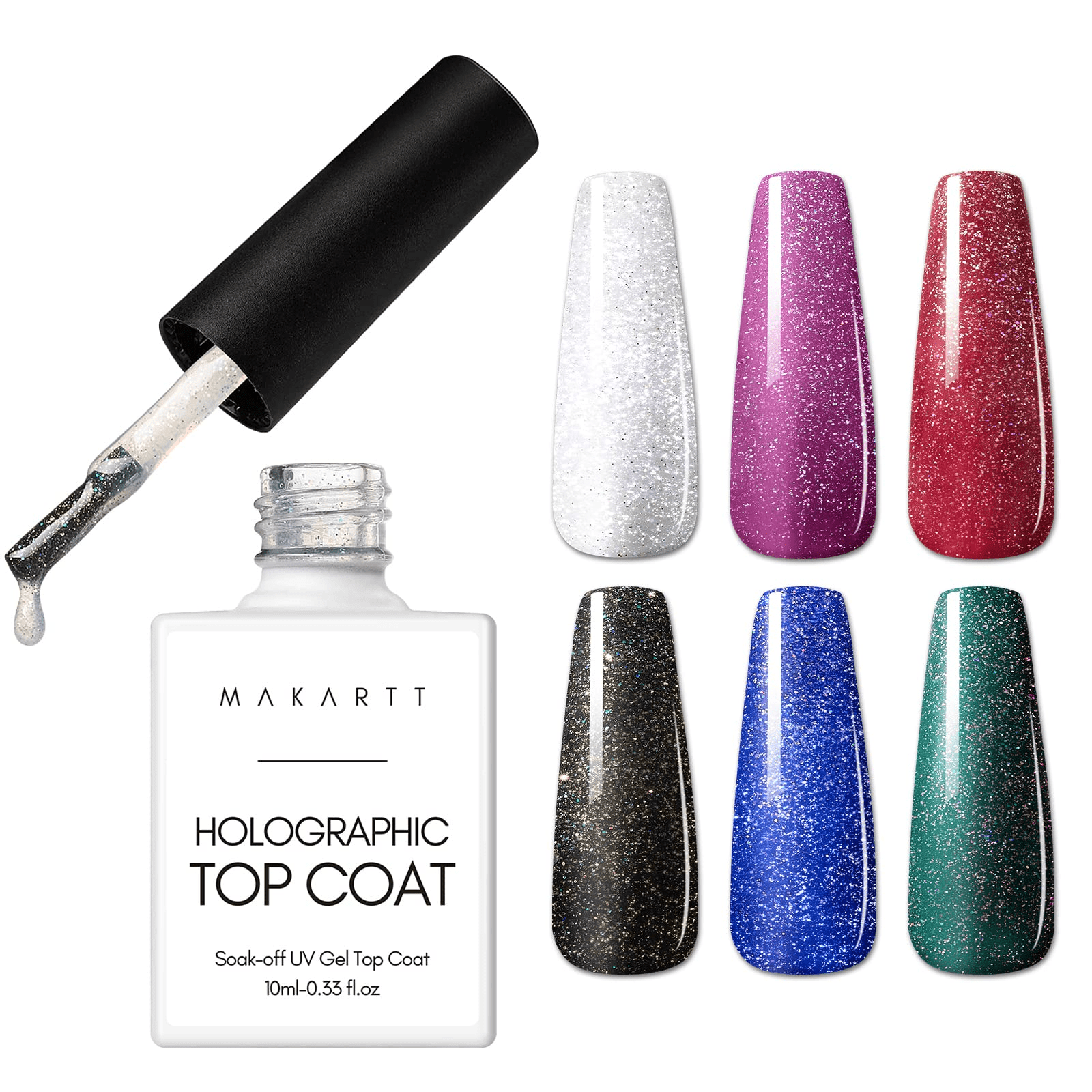 Gel Nails Holographic Gel Top Coat Bluesky No Wipe Top Coat