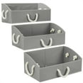 thumbnail image 5 of Sorbus Trapezoid Storage Bin Box Basket Set Foldable with Cotton Rope Carry Handles – Great for Closet, Clothes, Linens, Toys, Nursery - Non-woven Fabric - (3 Pack, Grey), 5 of 6