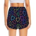 thumbnail image 3 of Picia Colored Hearts Pattern Women's 2 in 1 Athletic Running Shorts High Waisted Workout Casual Gym Sweat Shorts with Comfy Liner Zipper Pockets-XX-Large, 3 of 9