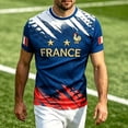 thumbnail image 5 of Soccer Cup 2026 Jersey for Men, Crew Neck Short Sleeve France Rooster & Stars Graphic Tee - Soft Cotton Blend Fan Top for Match Day & Stadium Dark Blue S, 5 of 6