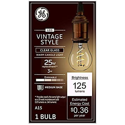 Dimmable LED Vintage Style 3 (25-Watt Replacement), 125-Lumen Light Clear Glass 1-Pack, Soft White - Walmart.com