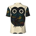 thumbnail image 4 of Rocae Owl with Mandala for Men's Short Sleeve Polo Shirt, Quick Drying Performance Moisture Wicking Sports Men's Golf Shirt Small, 4 of 9