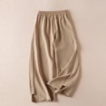 thumbnail image 4 of BLVB Womens Summer Wide Leg Pants Casual Flowy Cotton Linen Palazzo Trousers Baggy Comfy Beach Lounge Pants with Pockets, 4 of 6