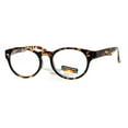 thumbnail image 2 of SA106 Oval Horn Rim Multi 3 Focus Progressive Reading Glasses Shiny Tortoise +2.5, 2 of 4