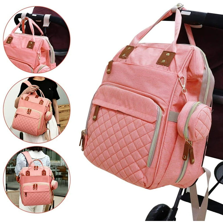 Diaper Bag Backpack,diaper Bags For Girls Boys,baby Bag For Mom  Dad,contains Pacifier Case,large Capacity Tote (pink)