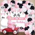 thumbnail image 2 of Racing Car Birthday Party Decorations for Girls with Race on Over Backdrop, Pink Balloon Garland Kit for Kids Birthday Party Supplies, Girl Racing Car Birthday Baby Shower Party Decorations, 2 of 6