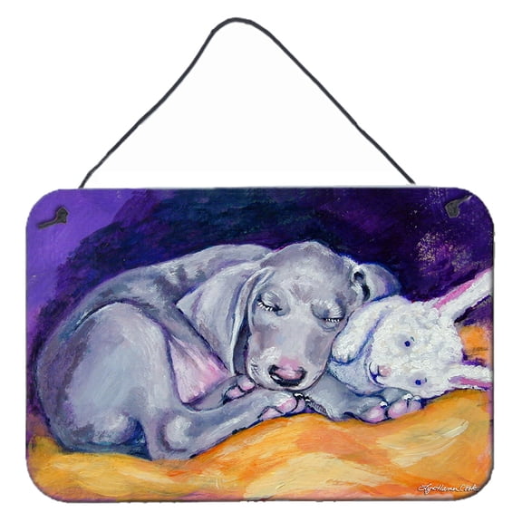 Carolines Treasures 7354DS812 Weimaraner Snuggle Bunny Wall or Door Hanging Prints 8x12 multicolor