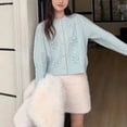 thumbnail image 4 of Suéter tipo cárdigan con bola tridimensional de estilo coreano para mujer, chaqueta tipo cárdigan de punto dulce y suave de nuevo estilo para otoño e invierno, 4 of 5