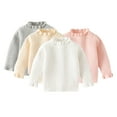 thumbnail image 2 of YTDSCS Chandails en Coton pour Tout-Petits Filles Col en Dentelle Pull Manches Longues Col Roulé Chandail en Molleton pour Automne Hiver 1-8 Ans, 2 of 8