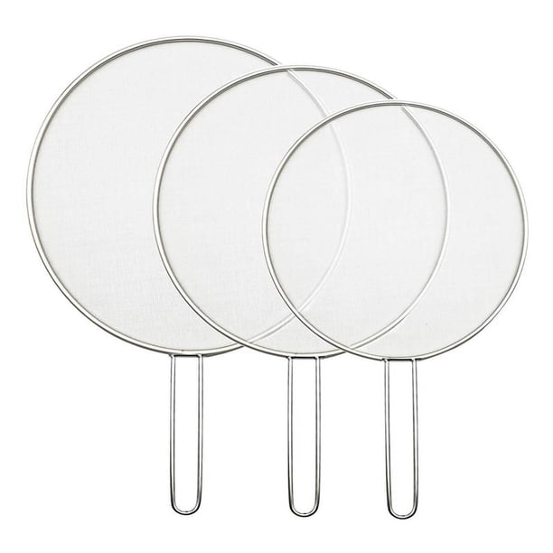 3 piezas de tapa de olla de malla antisalpicaduras de acero inoxidable