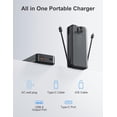 thumbnail image 2 of Power Bank aonidi de 20000 mAh con cables integrados y enchufe de pared AC, 2 of 8
