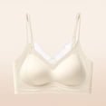 thumbnail image 2 of Zpanxa Wireless Bras for Women Seamless Push-up Lace Trim Adjustable Straps Everyday Bra Beige 38BC, 2 of 5