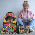 thumbnail image 2 of KUIFORTI Flower Dog 4Pcs Kids School Bag Set with Lunch Box Pencil Pouch Water Bottle Sleeve Lightweight Boys Girls Backpack for Elementary Primary Middle School Back to School Essentials Gifts, 2 of 7