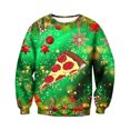 thumbnail image 1 of Ediodpoh T-Shirt de Sport à Col Rond pour Homme d'Hiver de Noël à Manches Courtes, Décontracté pour les Fêtes, T-Shirt de Sport à Col Rond, Chandail pour Homme Vert_001 L, 1 of 4
