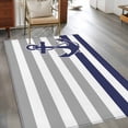 thumbnail image 3 of Anchor Gray Area Rug 3x5 FT, Non Slip Entryway Bedside Carpet, Modern Navy Blue White Striped Nautical Washable Soft Floor Carpet Indoor Mat Non-Shedding Throw Rugs for Dorm Kitchen Home Office, 3 of 8