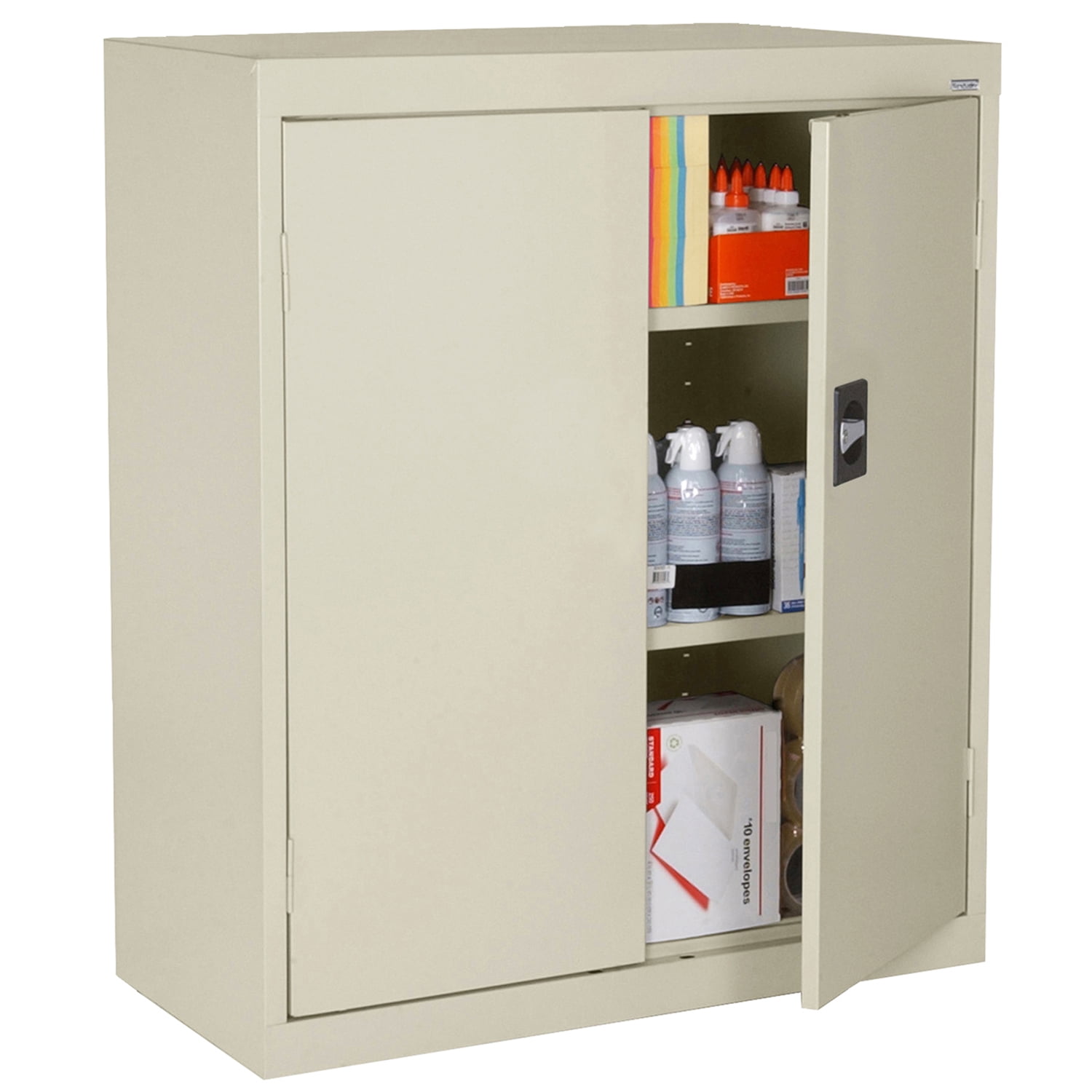 Sandusky Elite Series Heavy-Duty Welded Steel Garage Storage Cabinet, Putty