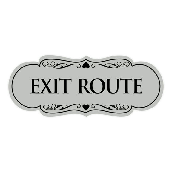 Signs ByLITA Designer Exit Route Sign (Lt Gray) - Medium