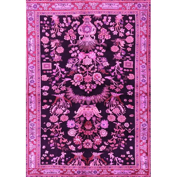 Ahgly Company Indoor Rectangle Animal Pink Traditional Area Rugs, 2' x 4'