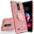 thumbnail image 3 of Compatible for LG Stylo 5 Case, LG Stylo 5 Plus Case, LG Q Stylus Case, SOGA Glitter Diamond Rhinestone TPU Phone Cover with Ring Stand and Lanyard Girls Women Cover (Rose Gold), 3 of 5