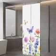 thumbnail image 3 of Purple Blue Pink Flower Window Privacy Film Wildflower Butterfly Plant Decorative Glass Window Film UV Blocking Static Cling Non-Adhesive Sticker Covering for Home Door 23.6 x 59 inches, 3 of 7