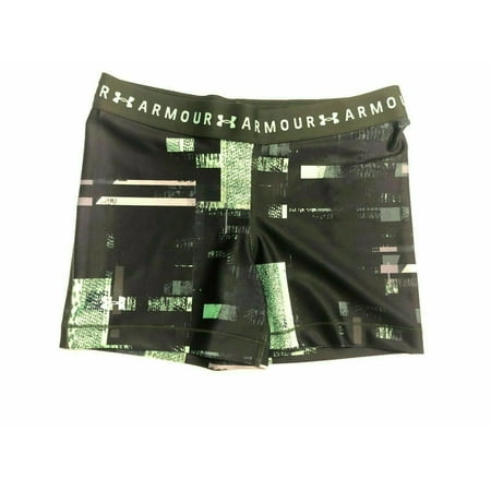 Under Armour Women's HeatGear® Armour Shorty Printed Shorts Black/Green M