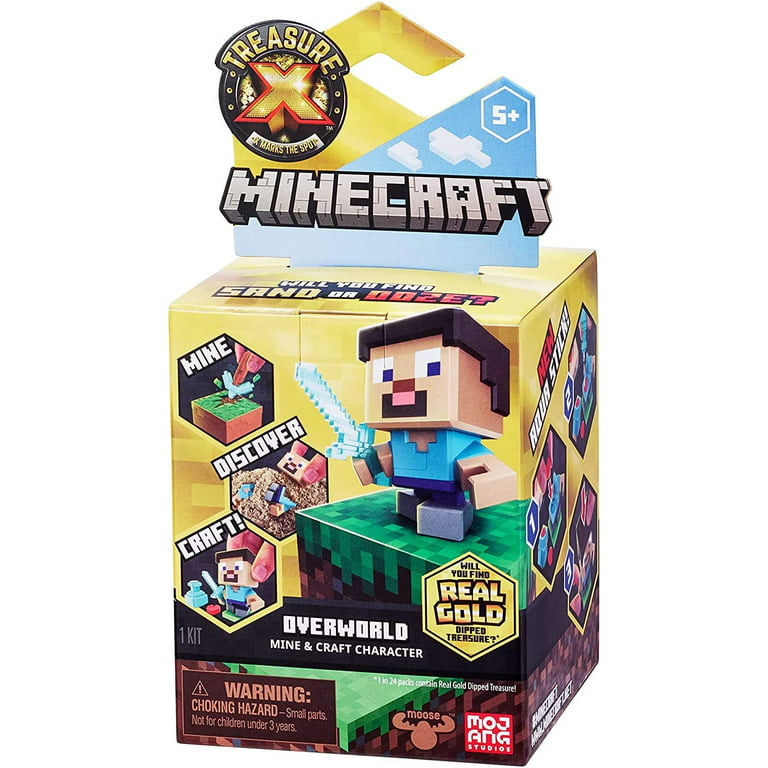 Treasure X Minecraft - Overworld Unboxing Adventure Single Pack Bundle -  Styles May Vary with 2 My Outlet Mall Stickers 