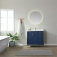thumbnail image 4 of Vinnova Granada 36" White Faux Stone Top Single Vanity in Royal Blue w/ Mirror, 4 of 10