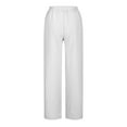 thumbnail image 5 of UAMVSH Wide Leg Pants for Women Trendy Cotton Linen Side Slit Lounge Pants with Pockets Basic Elastic Waist Drawstring Ankle Length Pants, 5 of 6