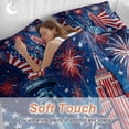 thumbnail image 3 of Independence Day Full Size Comforter Set, American Flag Statue of Liberty Firework Red Stripes Bedding for All Seasons, 4 Pcs Bed Set, 1Quiltcover (86"x86") ,1Sheet(80"x116"), 2Pillowcases (30"x20"), 3 of 9
