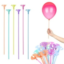 40Pcs Colorful Balloon Sticks with Cups, 12" Plastic Balloon Sticks Holders Long Party Balloon Holder Stick Stand Balloon Bouquet Stand Accessories for Party, Wedding, Anniversary Decoration
