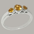 thumbnail image 3 of LBG British Made Solid 18k White Gold ring with Natural Citrine Womens Engagement Ring - 33 size options - Size 9.75, 3 of 7