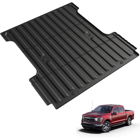 HUANG Truck Bed Mat for 2015-2026 Ford F150 (5.5FT Bed), TPE All-Weather Liner