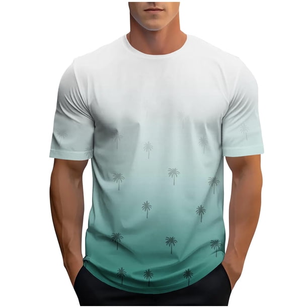 Camisetas de Manga Larga para Hombres, Camiseta Deportiva de Impresión Casual de Nueva Moda, Blusa de Cuello Redondo de Manga Corta