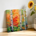 thumbnail image 3 of Canvas Wall Art, Modern Oil Painting Framed Canvas Prints for Bathroom Desk, Summer Tree Leaves Yellow Green Small Gallery Wrapped Wall Decor for Home Office, Gifts, 8"x8" Ship Next Day, 3 of 9