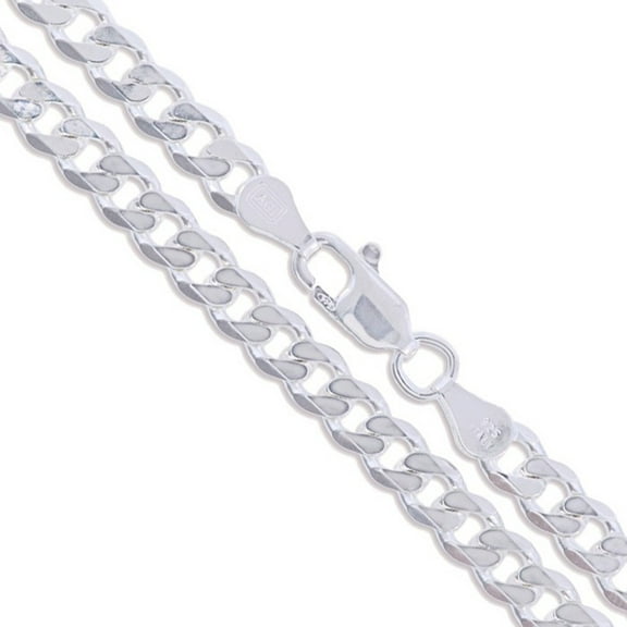 Sterling Silver Italian Curb Chain 4.4mm Solid 925 Italy 6 Sided Necklace 16" Jewelry Female Unisex
