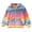 Pink, variant on Kids Girls Hoodies Sweatshirt Rainbow Stripe Zip Up Jacket Coat Outwear