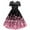 Pink, variant on Fit And Flare Print Short Sleeve Prom Dress, M (Women's)