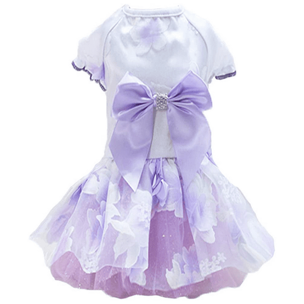 Vestido de novia para perro con lazo, adorable falda tutú para perro, vestidos de princesa para perros pequeños y gatos en primavera y verano.