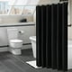 thumbnail image 3 of Cortina de ducha impermeable de tela para el hogar, cortina de baño con ganchos, color negro, 200 x 180 cm, 3 of 12