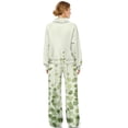 thumbnail image 2 of Xixirimido Vintage Leaf Green Print Women's 2 Piece Outfits Lounge Set Mock Neck Long Sleeve Sweatshirt With Wide Leg Pants Sweatsuits Fall Fashion Airport Tracksuit, Medium, 2 of 7