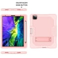thumbnail image 6 of iPad Pro 12.9 inch 4th Generation 2020 Case with PET Screen Protector, Kids Case For iPad Pro 12.9 with Pencil Holder, Heavy Duty Rugged Dropproof Shockproof Case Kickstand Protective Cover, Rosegold, 6 of 7