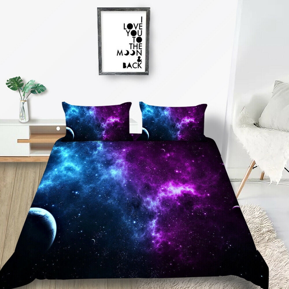 Details about   New 3D Starry sky Printed  Galaxy Bedding Duvet Cover Quilt Cover Set Twin Queen 