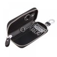 thumbnail image 1 of Compact Zipper Leather Car Key Case by BAKUN  Key and Card Holder Key Organizer Wallet  With 6 Hooks, 1 of 7
