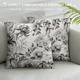 Nawypu Beige and Black Floral Pillow Covers Vintage Brown Throw Pillow
